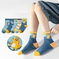 thumbnail image 2 of 10 Pairs Kids Boys Fun Novelty Socks Toddler None Slip Cotton Crew Dress Socks Cartoon Dinosaur Car Shark Stripes, 2 of 9