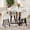White Table+4 White Chairs, variant on Hi loPres Space-Saving 5 Piece Dining Set, 39.5" Round Table with 4 White PU Leather Chairs for Small Kitchen Apartment, Modern Minimalist White Black