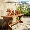 thumbnail image 5 of Outdoor Wooden Bench, 2-Person Rustic Patio Garden Bench Seat, Backless Outdoor Loveseat with Farmhouse X-Shaped Base for Porch, Park, Carbonized, 5 of 9