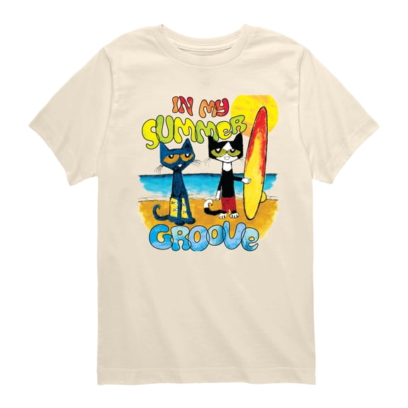 Pete the Cat - Summer Groove - Youth Boys Short Sleeve Graphic T-Shirt