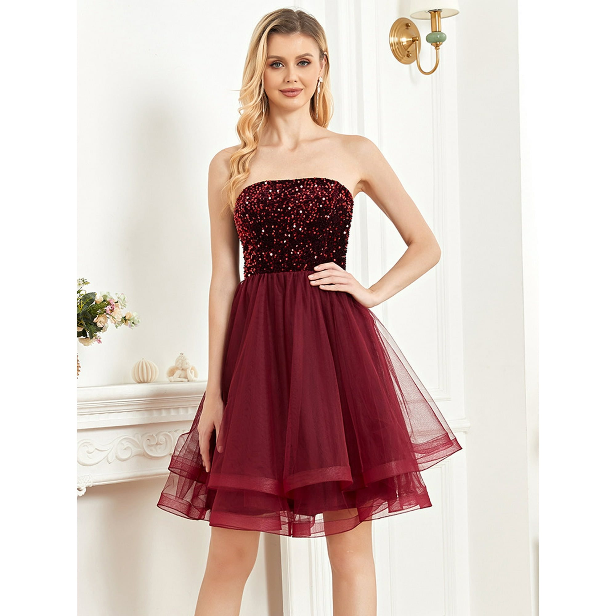 Wedding Dress Wedding Guest Dresses for Women Bra Painted Short Skirt Gauze Splice A Dress Party Wedding Bridesmaid Dress Evening Dress Party Dress Walmart