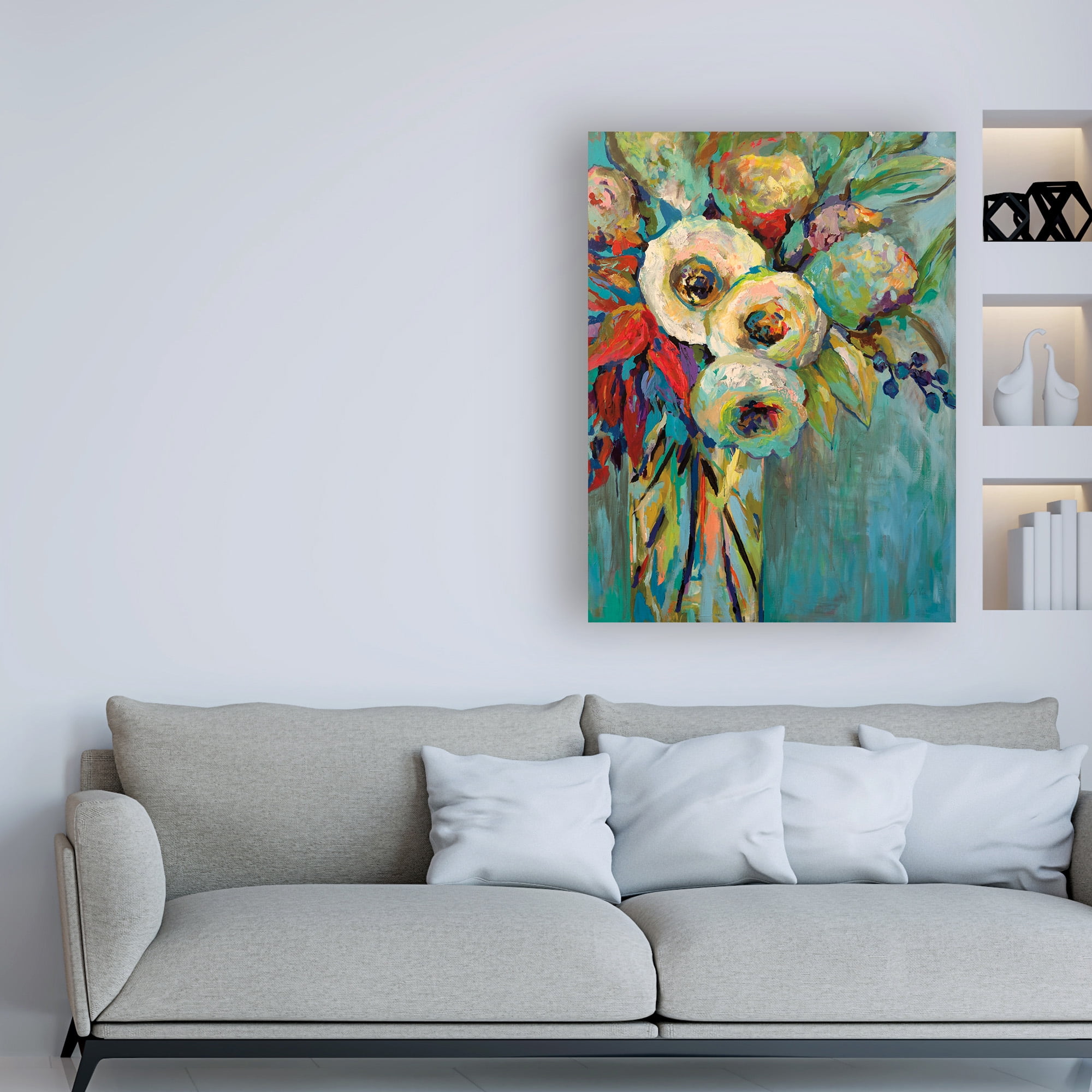 Trademark Fine Art 'Mod Floral' Canvas Art by Jeanette Vertentes