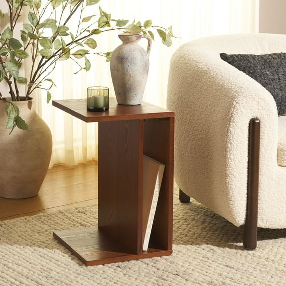 Safavieh Aeon Modern Wood Free Form End Table, Walnut