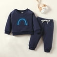 thumbnail image 2 of Odeerbi Toddler Sweatshirt Newborn 2024 Long Sleeve Clothes Autumn Winter Boys Girls Rainbow Tops Trousers Pants Outfit Dark Gray, 2 of 9