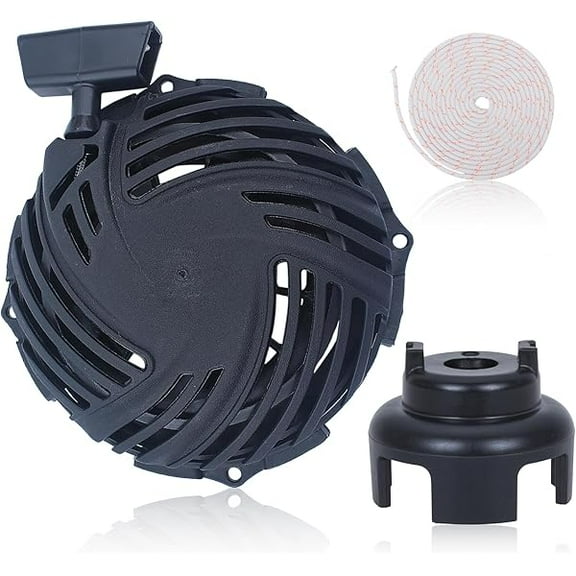 Recoil Starter Assembly Compatible with 125cc–140cc Engines, Fits Briggs‑Stratton 300E/450E/500E/550E, Troy‑Bilt TB110 TB115 TB200 and Lawn Mowers – Includes Starter Cup, Claw, and Pull Cord