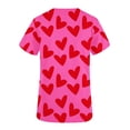 thumbnail image 3 of TIMIFIS Hauts de Sarrau de la Saint-Valentin pour Femmes Imprimés Uniforme de Travail à Manches Courtes Col en V Blouse T-shirt de Travail avec Poches - Imprimé Rouge, 3 of 3