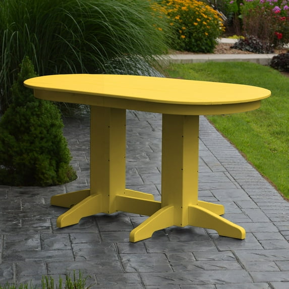A & L Furniture Poly 60 x 33 in. Oval Outdoor Dining Table