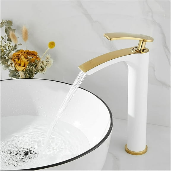 Bathroom Basin Faucet Gold Black White Chrome Single Handle Brass Sink Tap Deck Mounted Cold and Hot Water Mixer Sink Faucets