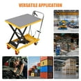 thumbnail image 4 of Yeshouse Heavy Duty Hydraulic Scissor Lift Table, 1100 LBS Capacity, 35.4", Rolling Cart with No-Slip Pad, Yellow, 4 of 7