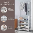 thumbnail image 2 of Perchero Resistente Estante Organizador Ropa Zapatera Rack blanco Elly Decor ED-PHO-MUL, 2 of 7