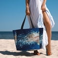 thumbnail image 6 of Honeii White Jellyfish Dansing in the Ocean for Tote Bag with Adjustable Strap,Beach Bag, Waterproof Sandproof Beach Tote Bag, Large Capacity Foldable Beach Bags, 6 of 7
