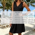thumbnail image 3 of SAWOBUUN Womens Pleated Mini Dress V Neck Sleeveless High Waist Loose Fit Dress Breathable Cotton Blend Sundress, 3 of 6
