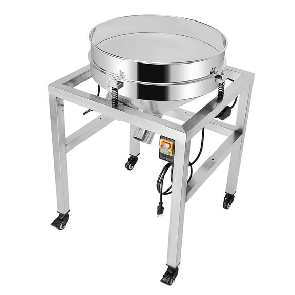 Stainless Steel Automatic Vibrating Sifter Machine, 19.6" Diameter with 40 & 100 Mesh Screens, Food-Grade Electric Sieve Shaker for Flour Powder