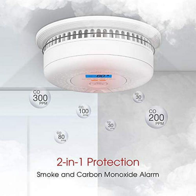 X-Sense 10-Year Battery Combination Smoke Carbon Monoxide Alarm Detector  with Large LCD Display, SC07, 1-Pack