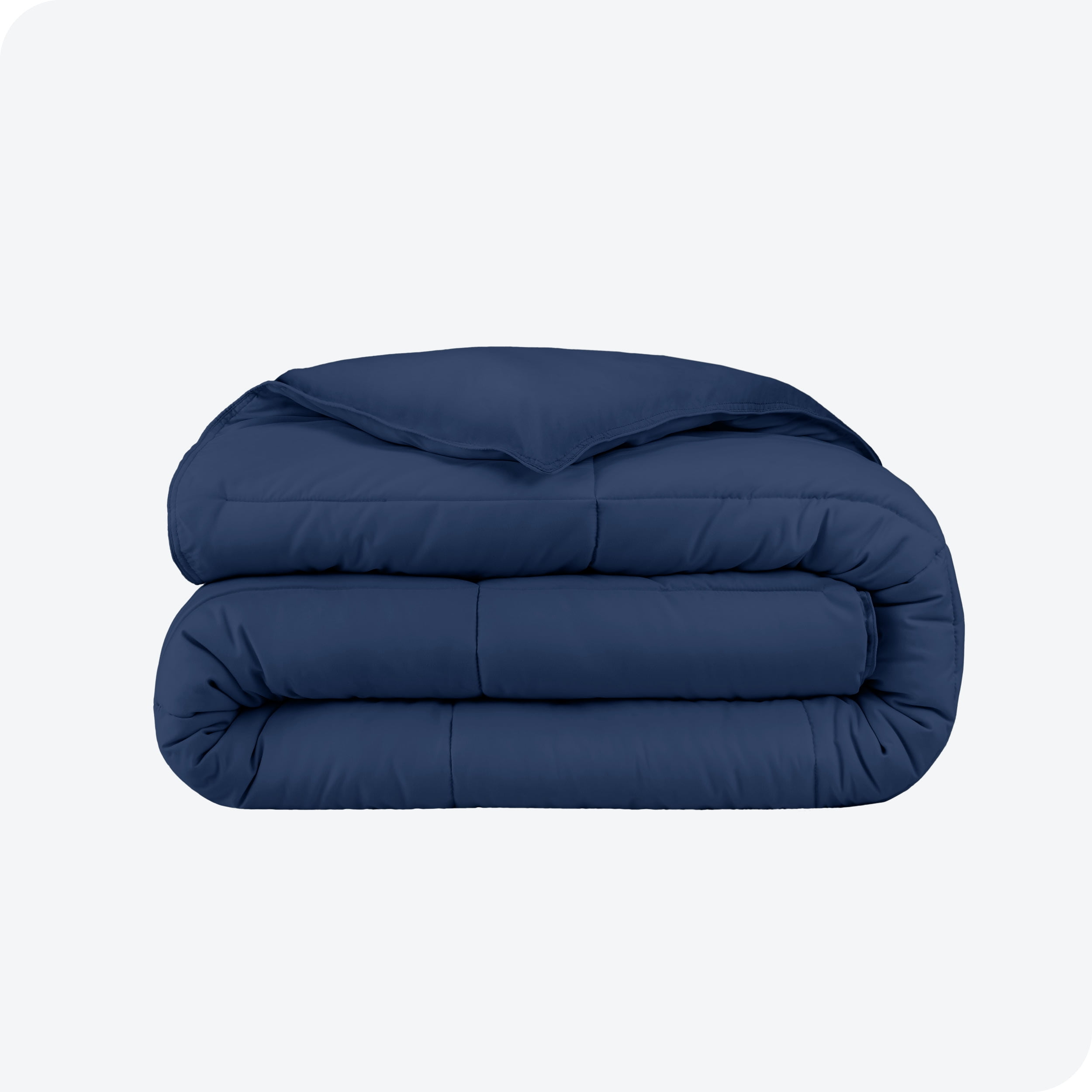 Ivy Union Comforter Set - Box Stitch - Easy Care Ultra-Soft Microfiber - All Season Warmth - Bedding Comforter - King/Cal King, Dark Blue