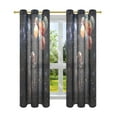 thumbnail image 7 of Yayeee Window Curtains Light Filtering 63"x52" Grommet Panel Pair Home Living Room Decor, Black Watercolor Space, 7 of 7