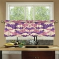 thumbnail image 4 of Yayeee Kitchen Curtains Tier Set of 2 Light Filtering 57"x24" Over Sink Window Panels, Purple Wave Pattern, 4 of 7