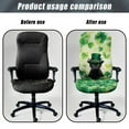 thumbnail image 4 of SCRAWLGOD St. Patrick's Day Stretch Computer Office Chair Cover Non-Slip Rotating Chair Cover Scratch Resistant Desk Rotating Chair Slipcovers, Cat Clover Leprechaun Hat Green, L, 4 of 7