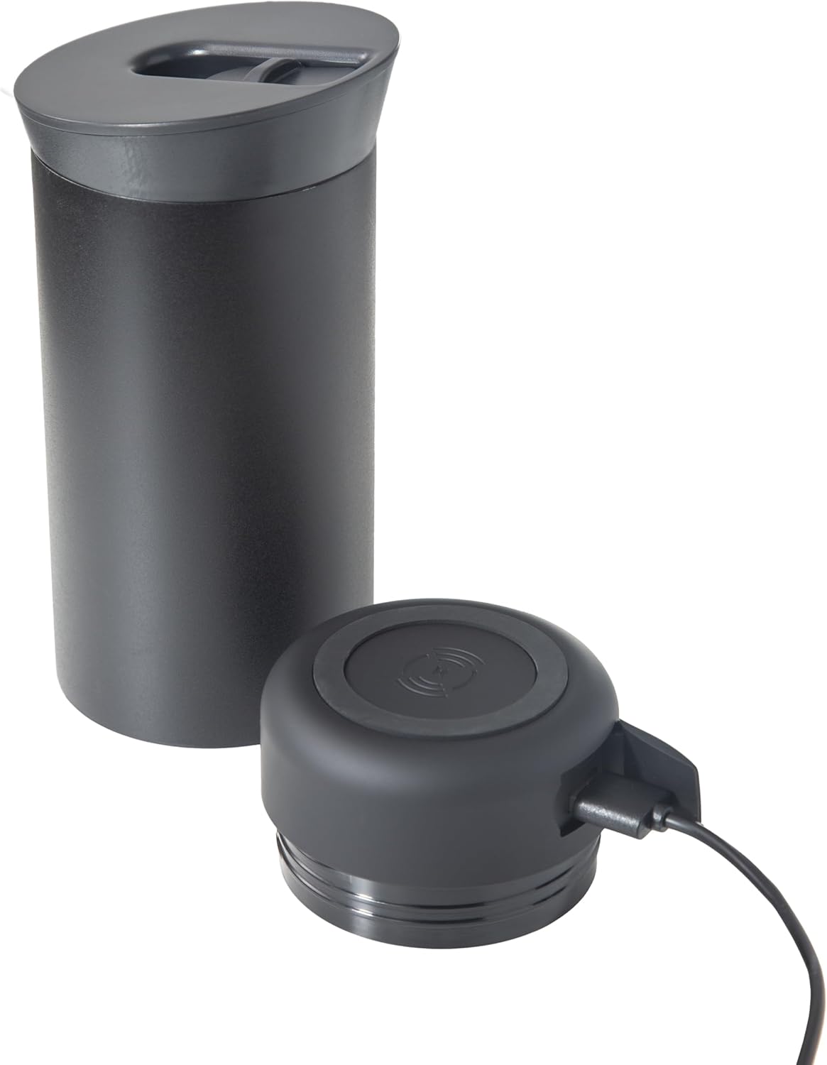 Tylt Power Hydration Mug + Power Bank + Wireless Charger 5,700 mAh Battery Give 2 Full Phone Charges Black