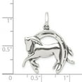 thumbnail image 3 of FB Jewels Sterling Silver Antiqued Horse in Horseshoe Charm, 3 of 4