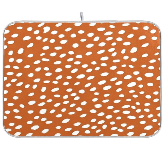 Dish Drying Mat for Kitchen Counter | Reversible, Super Absorbent & Hanging | 16x18 / 18x24 Inch (S/M),A Terracotta Colored Pattern