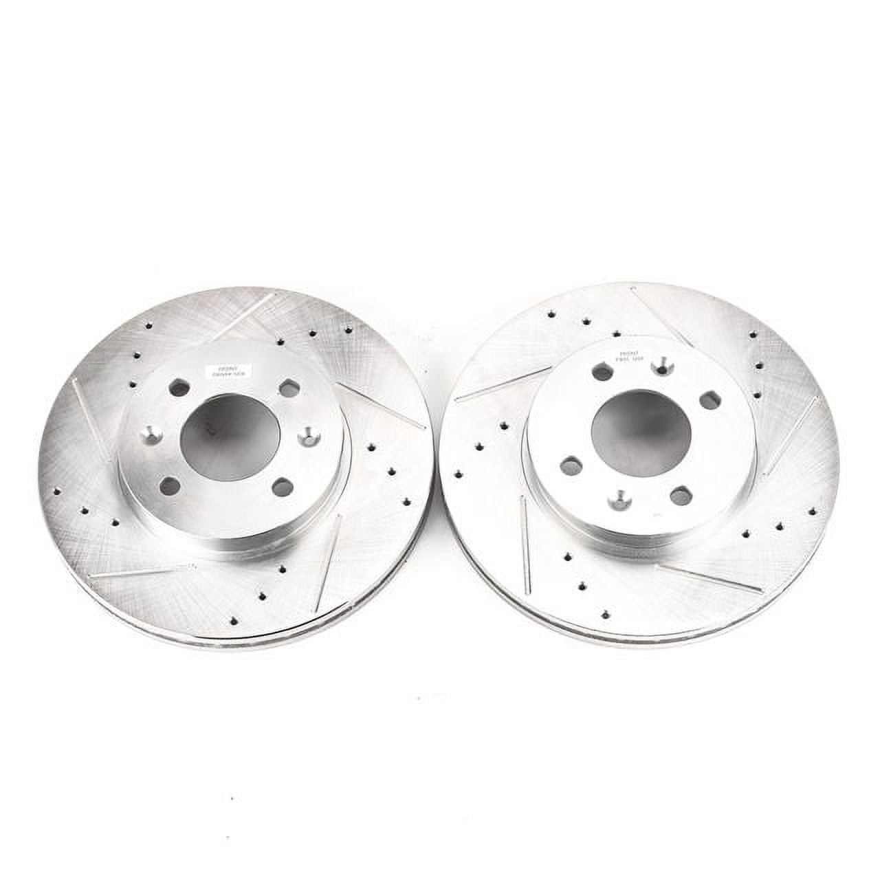Power Stop Front Pair of Drilled and Slotted Brake Rotors JBR1159XPR Fits 2009 Hyundai Accent