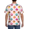 thumbnail image 3 of Vsdgher Donut Print Men's Dry Fit Mesh Athletic Shirts Moisture Wicking Tennis T-Shirt Tops, 3 of 9