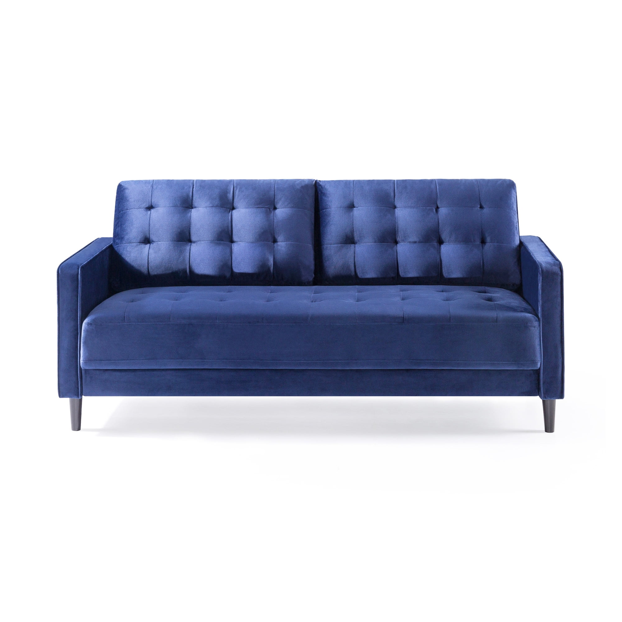 Ember Interiors Benton Sofa Couch, Navy Velvet