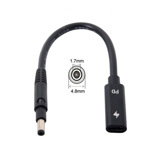 Chenyang CY Type C USB-C Female Input to DC 4.8*1.7mm Power PD Charge Cable fit for Laptop 18-20V Cable