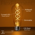 thumbnail image 3 of Wintergreen Lighting ST64 FlexFilament LED Filament Bulb, 5W Vintage LED Edison Bulb, Antiqued Finish, 3 of 6