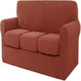thumbnail image 1 of CHOK 2024 Sofa Cover with Separate Cushion Slipcover Stretch Checks (Sofa  Wine), 1 of 7