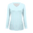 thumbnail image 5 of Weikingp Plain V Neck T Shirts Women Womens Long Sleeve Tops Summer Top Women Basic Long Sleeve Shirts For Women Thin Long Sleeve Shirts Women Blue L, 5 of 5