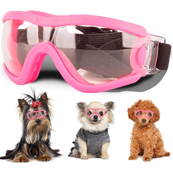 NCY Small Dog Sunglasses with Adjustable Strap UV Protection, Winproof Puppy Sunglasses, Suitable for Dogs Eyes Protection,Soft Dog Goggles