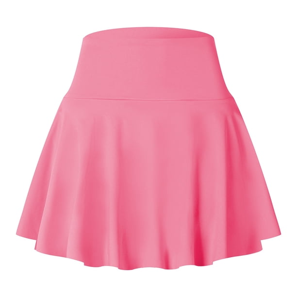 Falda de tenis 2 en 1 con pantalones cortos para mujer: falda pantalón deportiva de nailon y spandex transpirable con cintura elástica para correr y hacer ejercicio