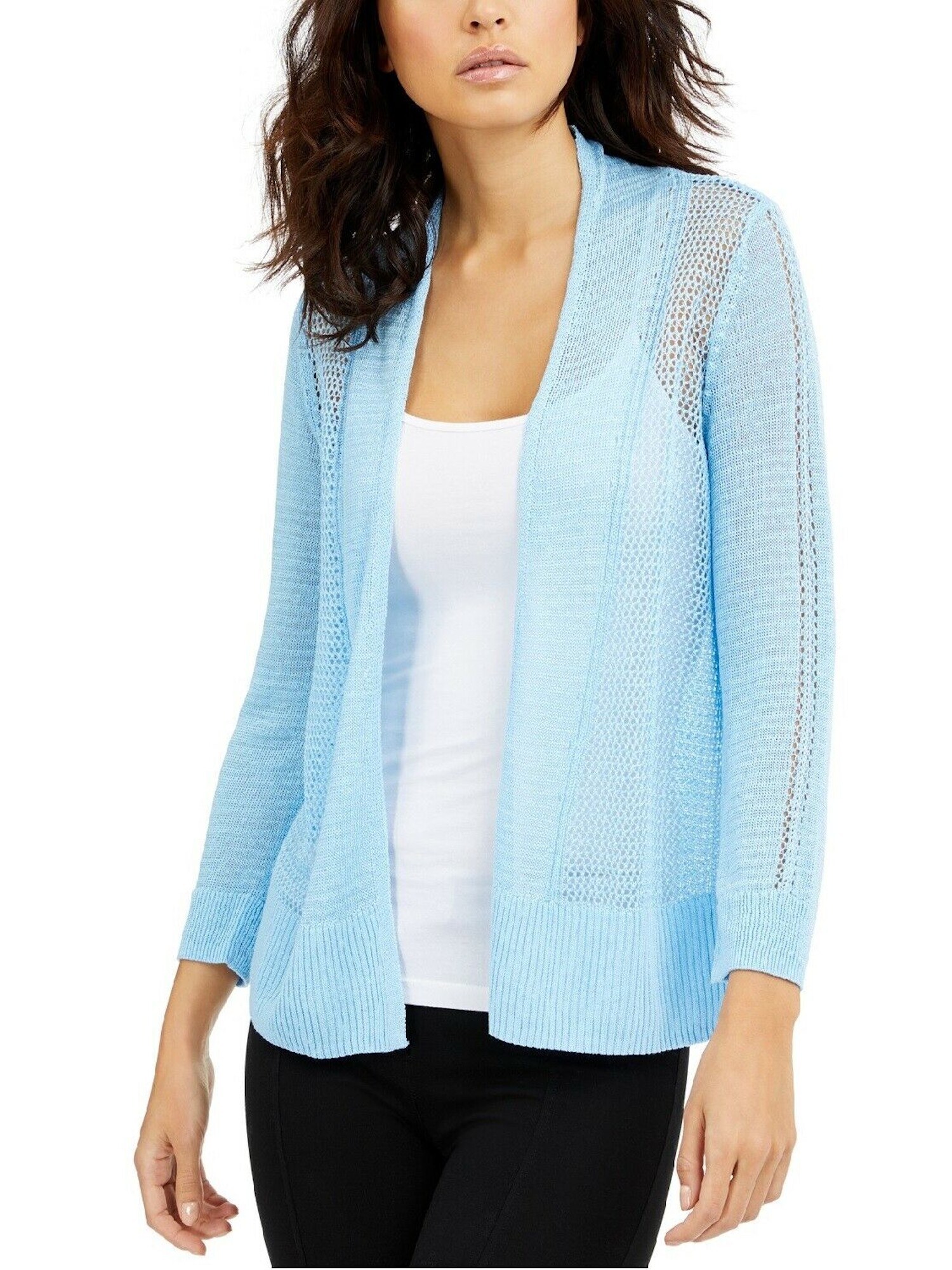 light blue long cardigan sweater