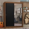 thumbnail image 2 of Ropero Closet Madesa Denver 2 Puertas Corredizas con Espejo Marrón/Negro, 2 of 10
