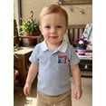 thumbnail image 6 of BemeyourBBs Toddler Baby Boys 4th of July Shirt Fourth of July Outfit Baby Boy Patriot Independence Day Clothes Collared Waffled Stripe Bird American Flag Embroidery Short Sleeve Summer Tee Shirt Top, 6 of 9