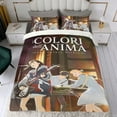 thumbnail image 4 of Los Colores por Dentro Conjunto de sábanas temático, trío de piezas, cómodo y amigable con la piel, diseño único, regalo de decoración para el hogar para familiares, amigos y fans,173cm *218cm, 4 of 6