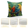 thumbnail image 4 of ONETECH Home Decorative Romantic Parrots Throw Pillow Covers Super Soft Green Forest  Cushion Cover for Sofa Couch Office Bedroom Decor Pillowcase, 4 of 5