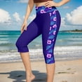 thumbnail image 2 of UVEASISHA Women Sun Protection Capri Leggings High Waisted Tummy Control Swimsuit Pants Beach Bathing Swim Rash Guard Bottoms Multicolor XL, 2 of 6