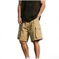 thumbnail image 3 of cllios Men's Big and Tall Cargo Shorts with Pockets Loose Fit Drawstring Waist Outdoor Short Summer Casual Shorts Brown XXL, 3 of 7