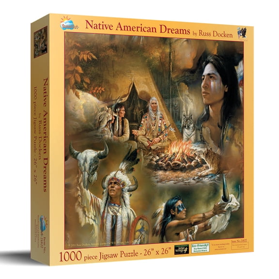 SUNSOUT INC - Native American Dreams - 1000 pc Jigsaw Puzzle by Artist: Russ Docken - Finished Size 26" x 26" - MPN# 21827