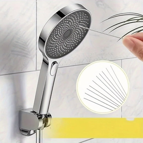 10PCS Shower Head Cleaner Tool, Stainless Steel Shower Cleaning Needles Set, Faucet Aerator Cleaner with Storage Case, Hard Water Deposit Remover for Clogged Spray Holes, Shower Heads, Faucets & Sink