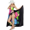 thumbnail image 5 of HAPPY BAY Women's Summer Beachwear Sarong Bikini Wraps Swim Cover up Skirt Wrap Bathing suit Swimwear Swimsuit Beach Coverups for Women One Size Black, Flower, 5 of 5