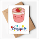 thumbnail image 1 of La expresión facial de Strawberry Ice Cream Sobre de la Carta de felicitación de la tarjeta de matrimonio, 1 of 4