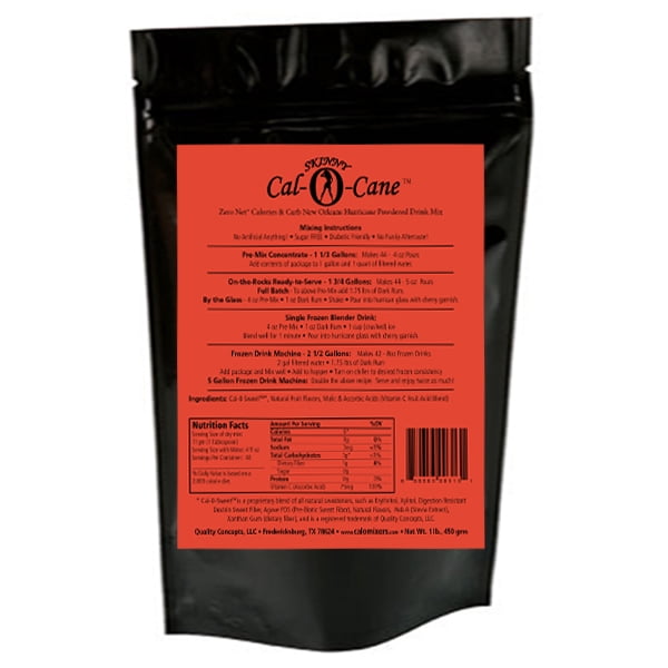 Skinny Cal-O-Cane (TM) Zero Calorie All Natural New Orleans Hurricane Cocktail Mix, 44... by Private Label