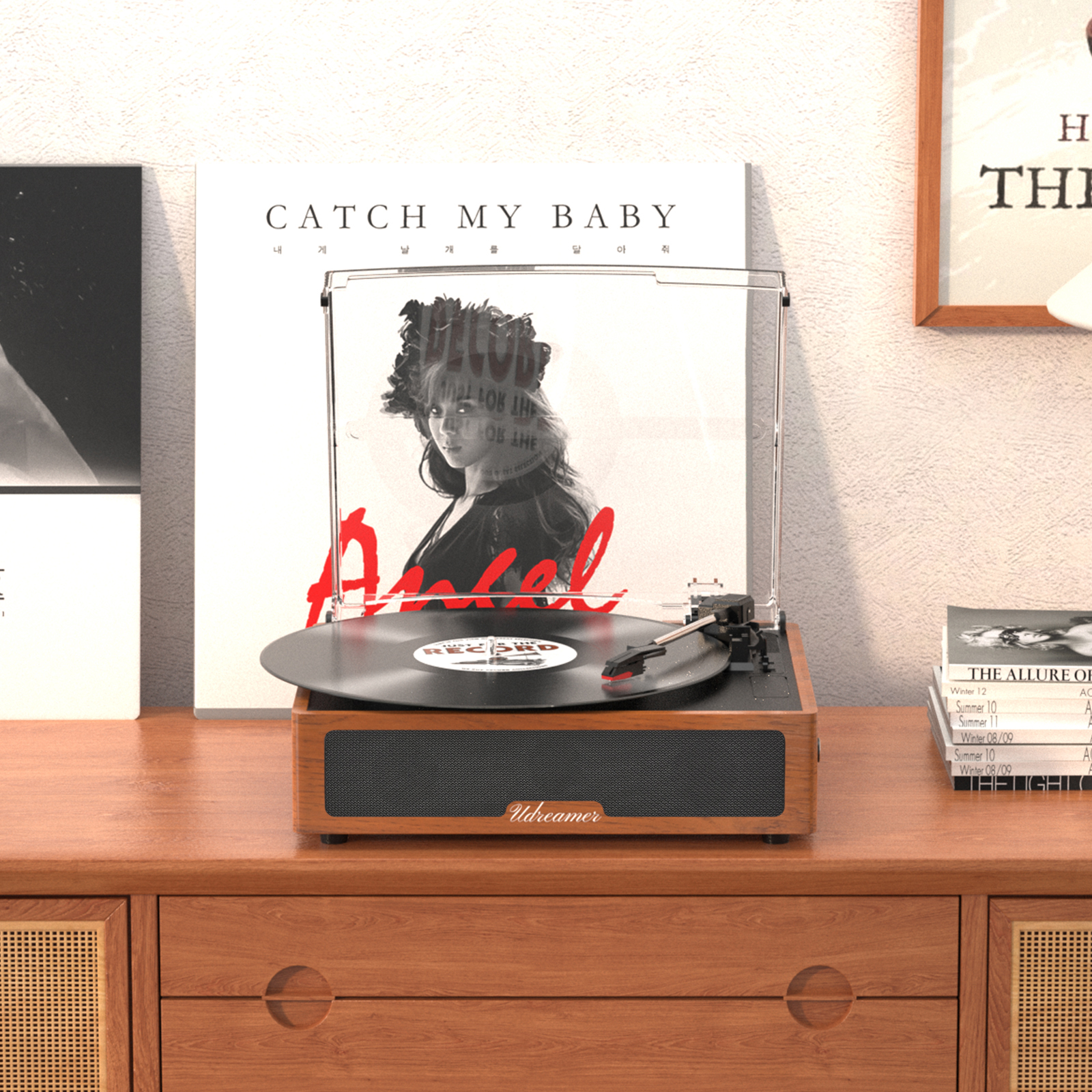 Giradischi Vintage Con Altoparlanti E Bluetooth | 3 Velocità | Design Retrò Marrone - Foto 9