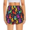 thumbnail image 2 of Lsque Colorful Cats Printed Women's Running Shorts with Liner Pockets,Elastic Quick Dry Workout Athletic Gym Yoga Shorts,Womens High Waist Shorts-XX-Large, 2 of 9
