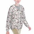 thumbnail image 2 of Cauagu Cute Baseball Print Sun Protection Jacket for Teen,Full-Zipper Long Sleeve Sun Shirts with Pockets UV Hoodie Shirts Outdoor Athletic Jacket-X-Large, 2 of 7