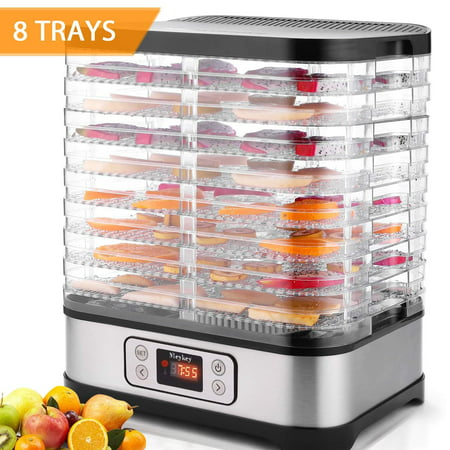 8 Layers Food Dehydrator, Electric Digital Food Dehydrator Machine for Jerky, Fruit, Vegetables & Nuts, Vegetable Dryer with Timer and Temperature Control  with LCD Display Screen (Best Dehydrator For Nuts)